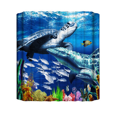 

Toponeto New Waterproof Shower Curtain with 12 Hooks 3D Printed Bathroom Polyester