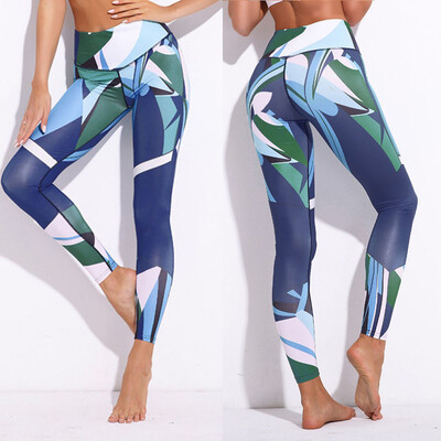 

Tailored Ladiesdark Blue Digital Printed Yoga Suit Sport Underwear Pants