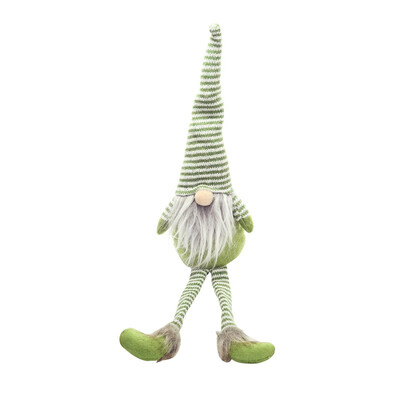 

Christmas Gifts Holiday Decoration Present Handmade Striped Plush Doll Tabletop Santa Figurines Ornaments