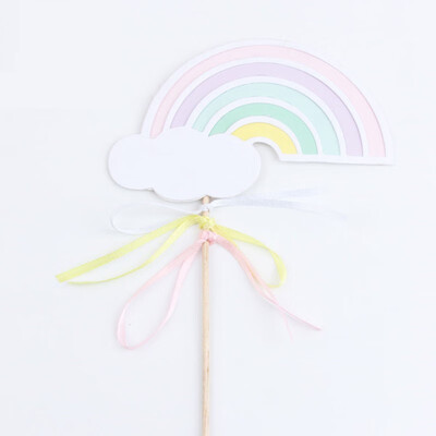

Funnybunny Happy Birthday Cake Topper Rainbow Clouds Cake Decorations Party Supplies