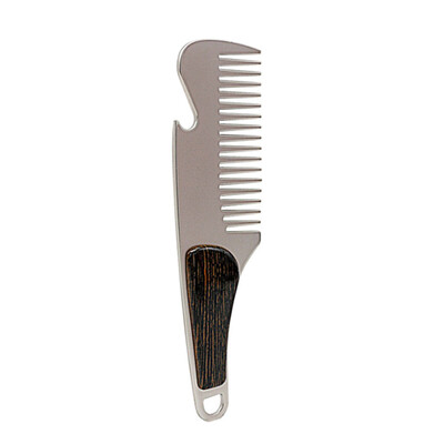 

〖Follure〗Beard Hair Care Stainless Steel Mustache Comb Can Be Use As A Bottle Opener