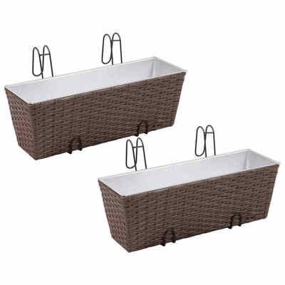 

Balcony Hanging Rattan Planter Set 20 inch 2 pcs Brown