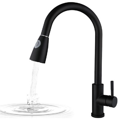 

Pull Out Kitchen Faucets with 2 Spray Modes High Arc Bathroom Basin Sink Faucets Pull Down Sprayer Ceramic Valve Brushed Nickel Fi