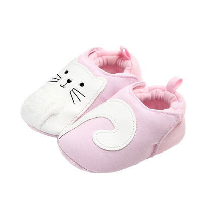 

Newborn First Walkers Baby Girl Boy Shoes Cotton Cartoon Print Soft Soled Non-slip Footwear Baby Shoes Christmas Gift