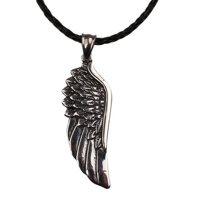 

Angel Wings Sweater Necklace Long Necklace Cowhide Rope Chain