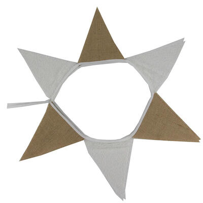 

32m Peony Lace Linen Triangular Hanging Flags Pennant Bunting Banners Gift