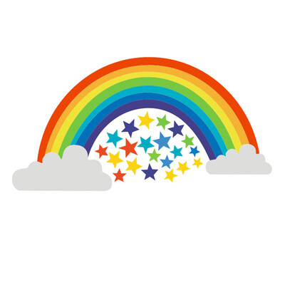 

Rainbow Wall Sticker Baby Bedroom Living Room Children&39S Room Self-Adhesive Paper Wallpaper