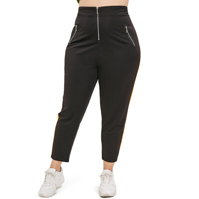 

Plus Size Two Tone Pants with Zippers