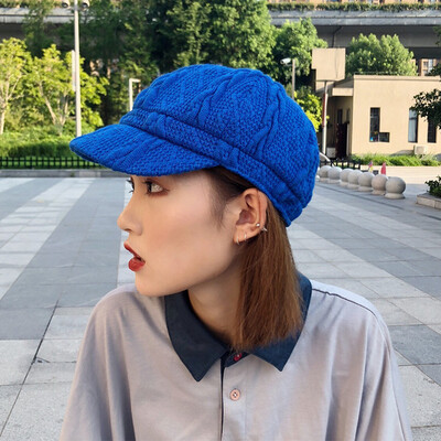 

Womens hats autumn&winter twist wool hats street fashion hats outdoor versatile berets cap manufacturers wholesale