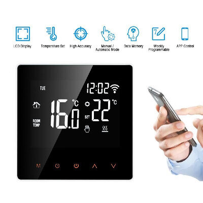 

Wi-Fi Smart Thermostat Digital Temperature Controller APP Control LCD Display Touch Screen Week Programmable Electric Floor Heatin