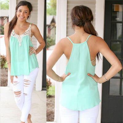 

Fashion Women Summer Crochet Vest Top Sleeveless Blouse Casual Tank Tops T-Shirt