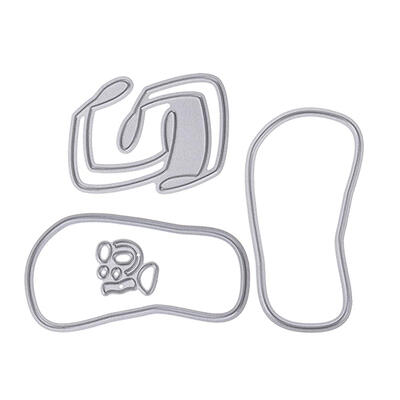 

4pcs Beach Slippers Metal Cutting Dies DIY Scrapbook Emboss Stencils Crafts
