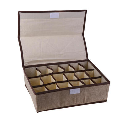 

18 Grids Household Storage Box Bra Underwear Belt Socks With Cover