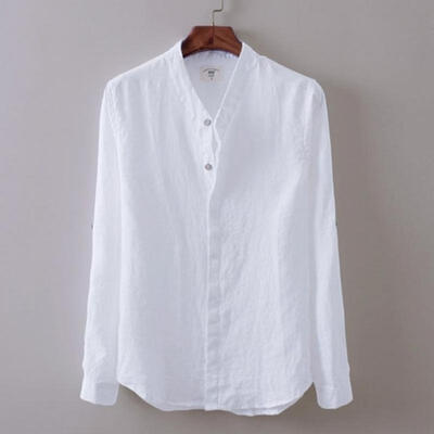

Men&39s Full Sleeve Linen Casual Shirts Breathable Cotton Shirt Asian Sizes