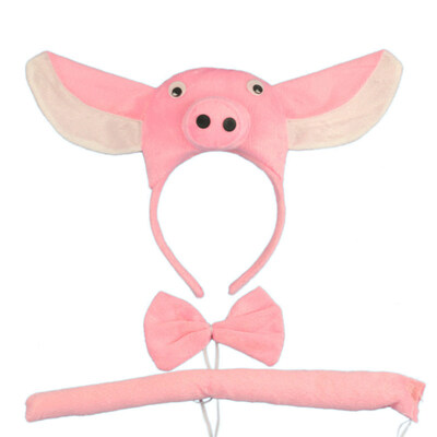 

Headband Performance Prop Animal Pig Ears Bow Tail Kids Childrens Day Hair Hoop