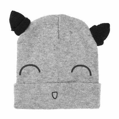

Kids Baby Cute Cartoon Smile Face Ear Hats Knitted Cap Winter Warm Beanies