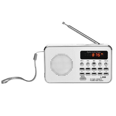 

938 Mini FM Radio Digital Portable 3W Stereo Speaker MP3 Audio Player High Fidelity Sound Quality w 15 Inch Display Screen Sup