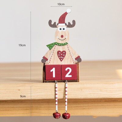 

Gobestart Christmas Mini Wooden Calendar Xmas Ornament Home Decoration Craft Gift