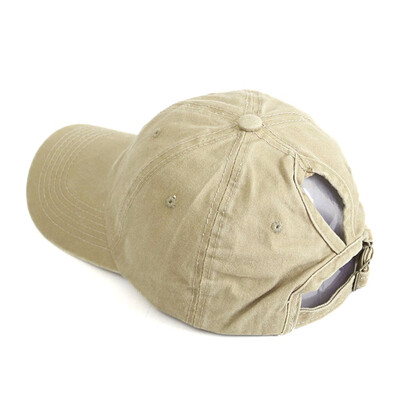 

Solid Color Messy Bun Baseball Hat Cotton Casual Ponytail Baseball Cap For Women Girls Summer Outdoor Accessories