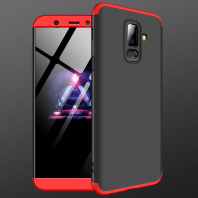 

MOONCASE Samsung A6 Plus 2018 three-section all-inclusive shield - black red