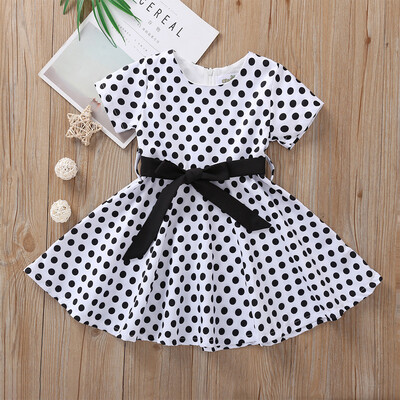 

Kids Girls Vintage Dress Polka Dot Princess Swing Rockabilly Party Dresses