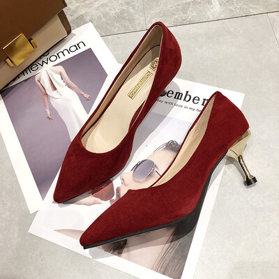 Spring pointed high heels Korean version of fine heels sexy black 100 professional work shoes