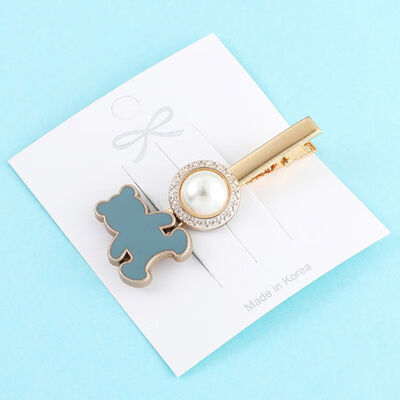 

1 Pcs Candy Color Hairpin Print Bear Mini BB Hair Clips for Women Girls Hair Styling Tool Cute Hair Clips