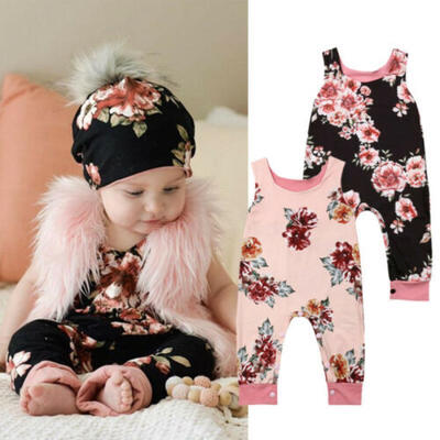 

Cute Newborn Baby Girls Flower Jumpsuit Bodysuit Playsuit Romper Clothes Outfits
