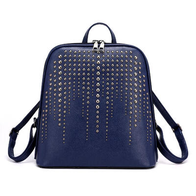 

Vintage PU Leather Women Rivet Backpack Large Capacity Shoulder School Bags