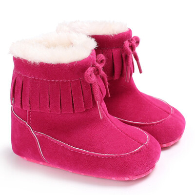 

2017 Fashion Toddler Girls Cut Bowknot Warm Shoes Baby Girls Autumn Winter Shoes Newborns First Walker Fashion Snow Boots j2