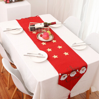 

Tailored Creative Christmas Cotton Linen Tablecloth Table Flag Desktop Decoration