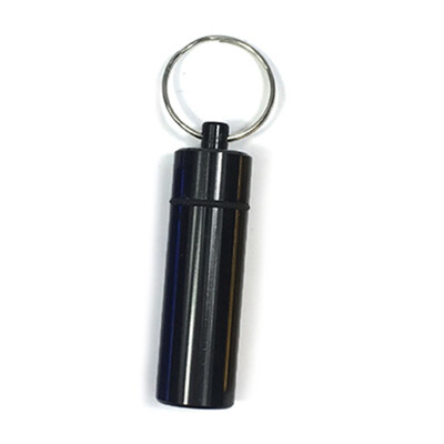 

2 Pcs Portable Waterproof Pill Box Aluminum Case Bottle Cache Drug Holder Container Medicine Box With Keychain