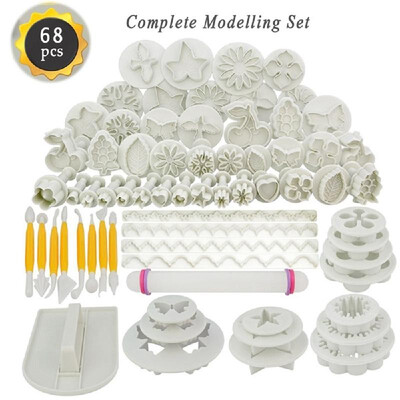 

68pcs Cake Mold Set Plunger Fondant Cutter Cakes Biscute Cooking Molds for Cake Biscutes Decorating Tools Kit