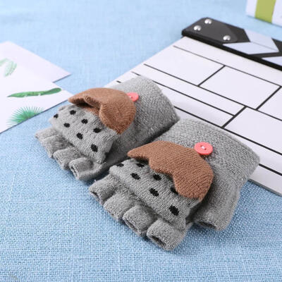 

Cute Children Boys Girls Knitted Gloves Warm Elastic Cartoon Print Gloves