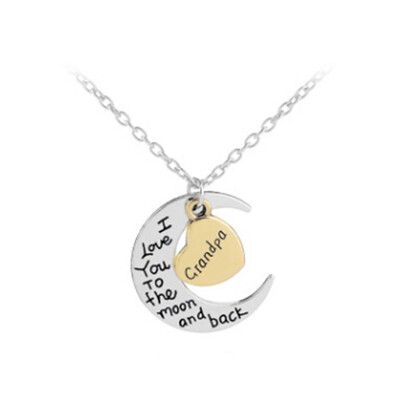 

Trendy Necklace I Love You To The Moon And Back Necklace Pendant Necklace Mom Gift