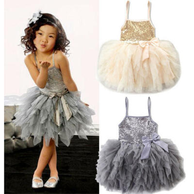 

US Cute Infant Kid Baby Girls Bow Dress Princess Lace Tulle Dresses Tutu Outfits