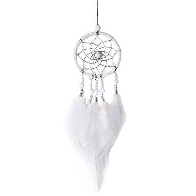 

Handmade Dream Catcher with Feather Wall Car Home Hanging Decor White
