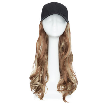 

Baseball Hat with Synthetic Hair Extension Black Color Long Wavy hair Extensions with Baseball Cap Black Hat for women