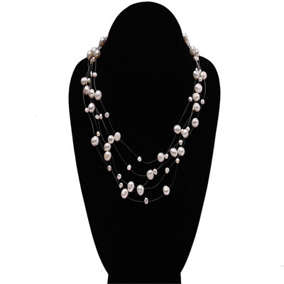 

YIAILI Five Rings Full of Stars Freshwater Pearl Necklace 8083