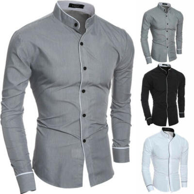 

Luxury Mens Long Sleeve Shirt Casual Slim Fit Button Dress Shirts Tops Blouse