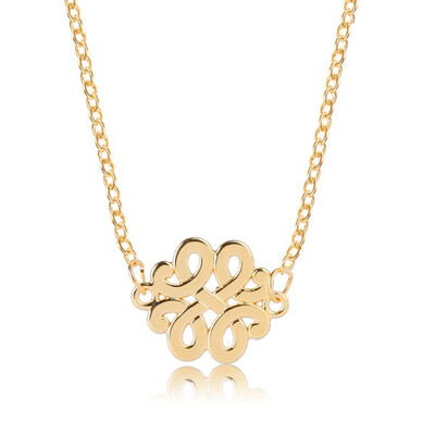 

Women Fashion Hallow Knot Pendant Necklace Gifts For Girlfriends Quality Pendant Necklace Female Gold Color Trendy Jewelry