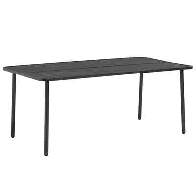 

Outdoor Dining Table Steel 709"x354"x283" Dark Gray Slatted