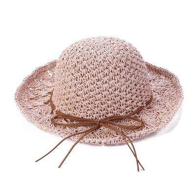 

Girls Handmade Sun Hat Kids Summer Straw Hat Wide Brim Princess Beach Cap