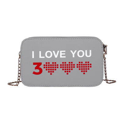 

Small Letter I LOVE YOU Print Shoulder Handbags Women Chain Crossbody Bags