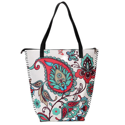 

Ethnic Printing Leather Totes Women Shoulder Handbags Large Top-handle Bags