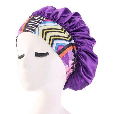 

Ethnic Style Women Terylene Night Sleep Cap Hair Bonnet Hat Head Cover Adjust Elastic Chemo Cap