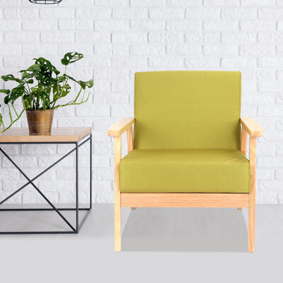 

Greensen Vintage Armchair Retro Living Room Reception Chair Sofa Lounge Chair Wood Armchair Sofa