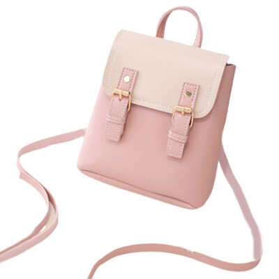 

Casual Women Color Block Flip Top Backpack Student Schoolbag Shoulder Bag Pouch