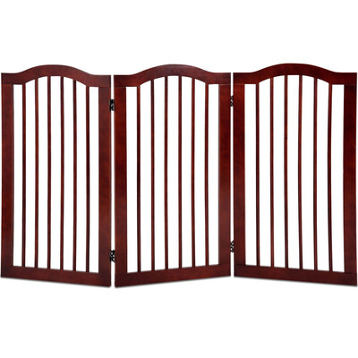

3 Panels Folding Freestanding Wood Pet Dog Safety Gate-36