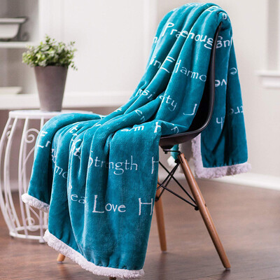 

Toponeto Flannel Super Soft Super Luxurious Positive Energy Cure Square Blanket